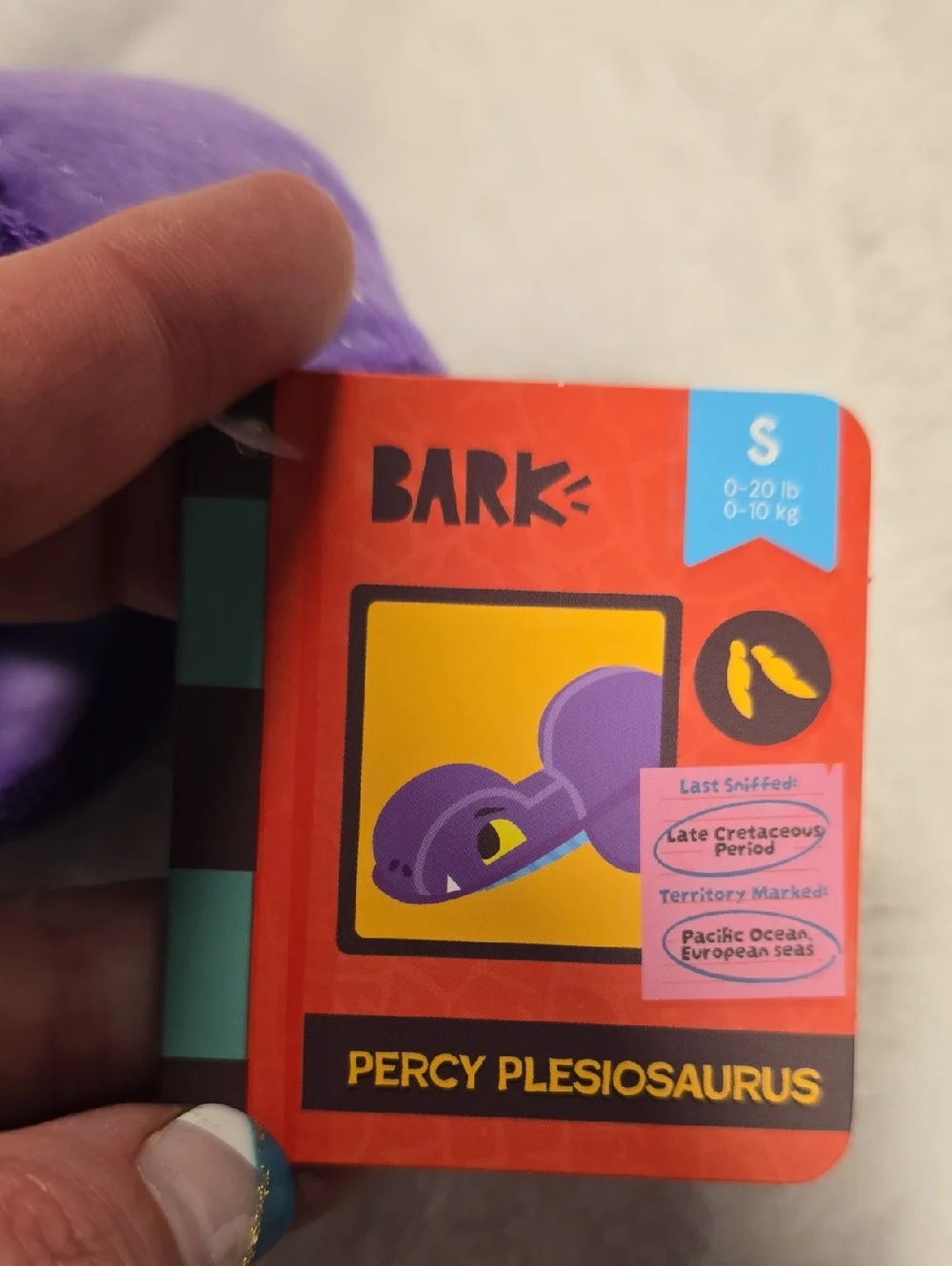 Bark Purple Percy Plesiosaurus Dinosaur Dog‎ Toy NWT Small 0-20 Pounds